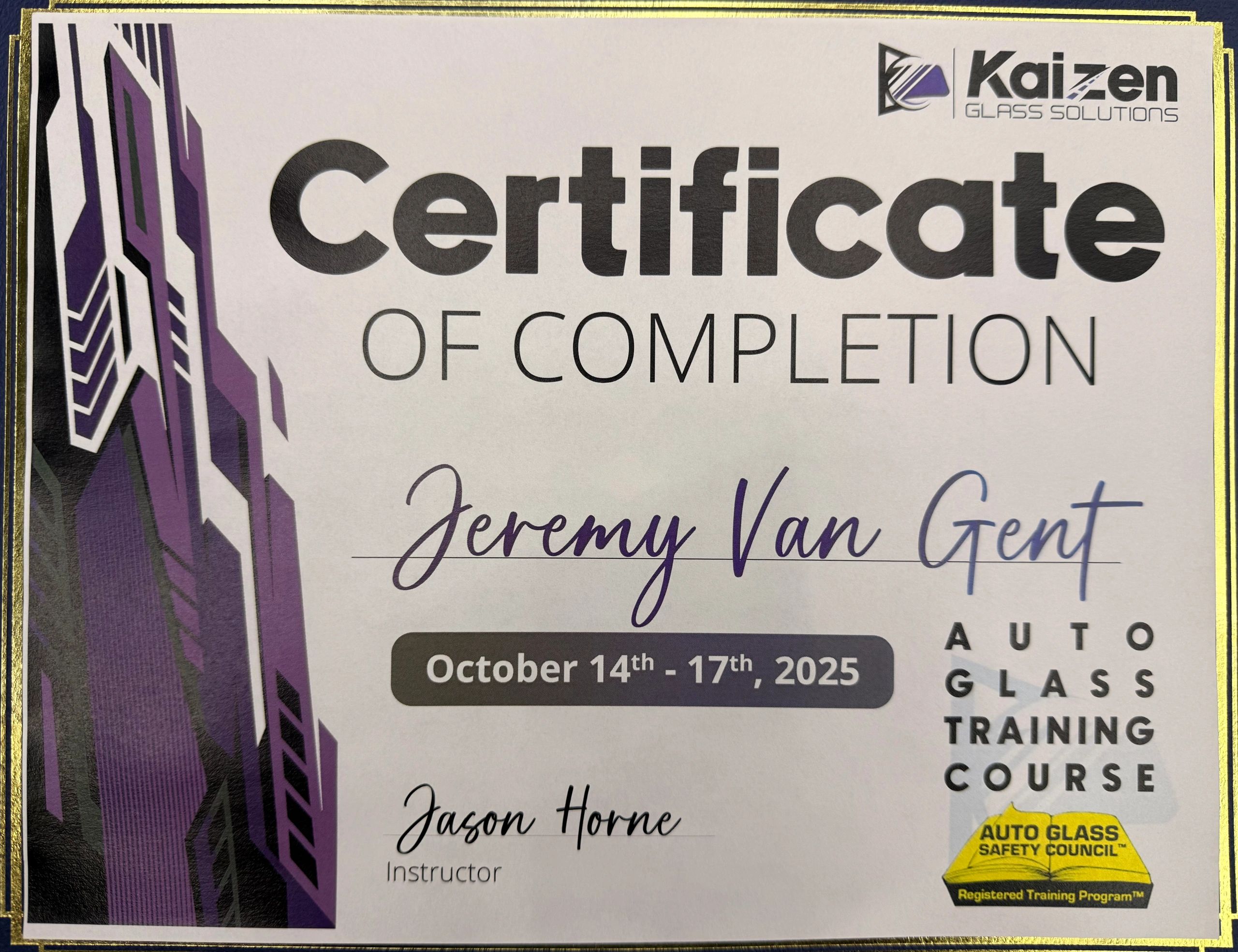 Auto Glass Training